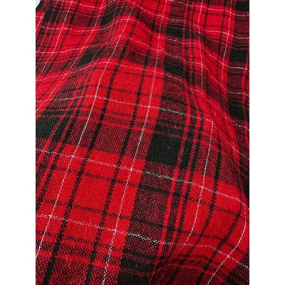 Pier 1 Imports Pashmina Plaid Red Lurex Throw Shawl Blanket Vintage Christmas - Picture 8 of 13